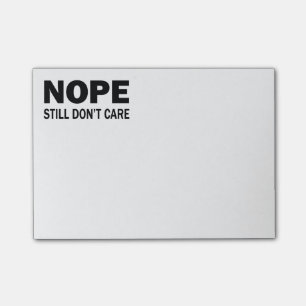 Bloco Post-it Nope ainda não se importa