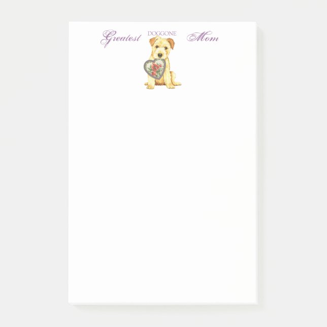 Bloco Post-it Norfolk Terrier Heart Mãe (Frente)