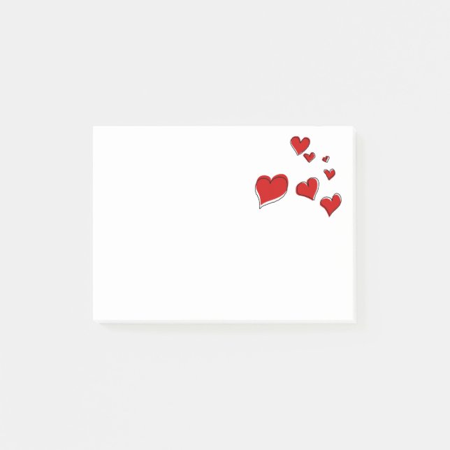Bloco Post-it Nota dos corações de sangramento (Frente)