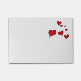 Bloco Post-it Nota dos corações de sangramento