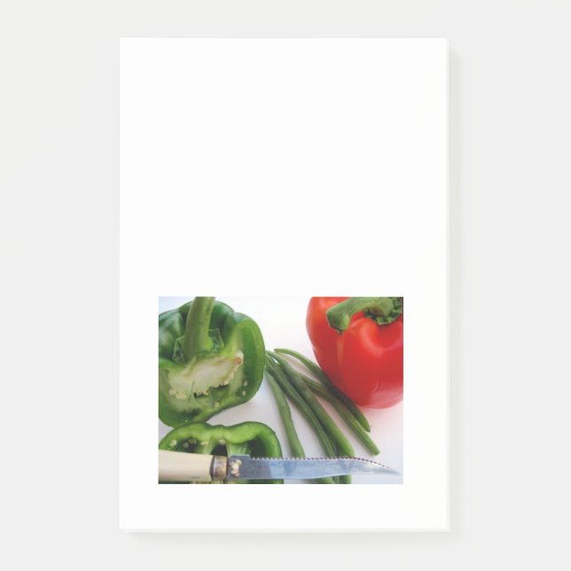 Bloco Post-it Nota Postada de pimentos e feijões (Frente)