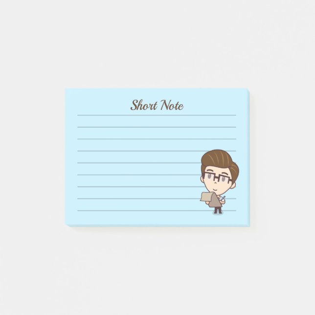 Bloco Post-it Nota sucinta do homem de negócio (Frente)