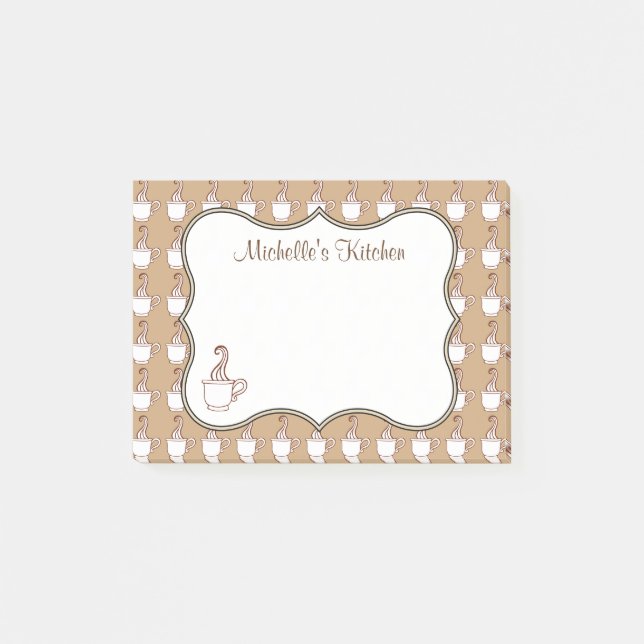 Bloco Post-it Notas Adesivas Personalizadas de Café (Frente)