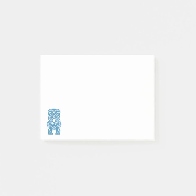 Bloco Post-it Notas azuis polinésias do Cargo-it® de Tiki da boa (Frente)