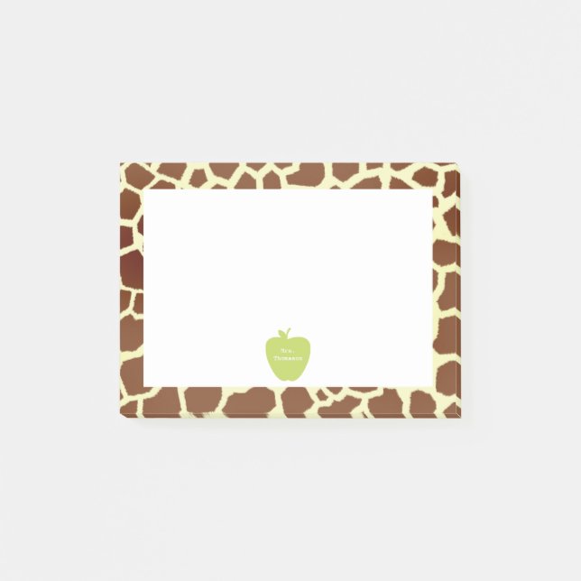Bloco Post-it Notas da professora Green Apple Giraffe Post-it® (Frente)