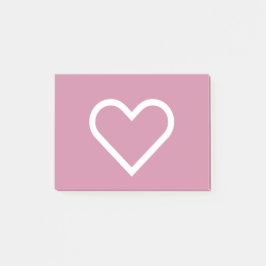 Bloco Post-it Notas de post-it brancas cor-de-rosa dos namorados