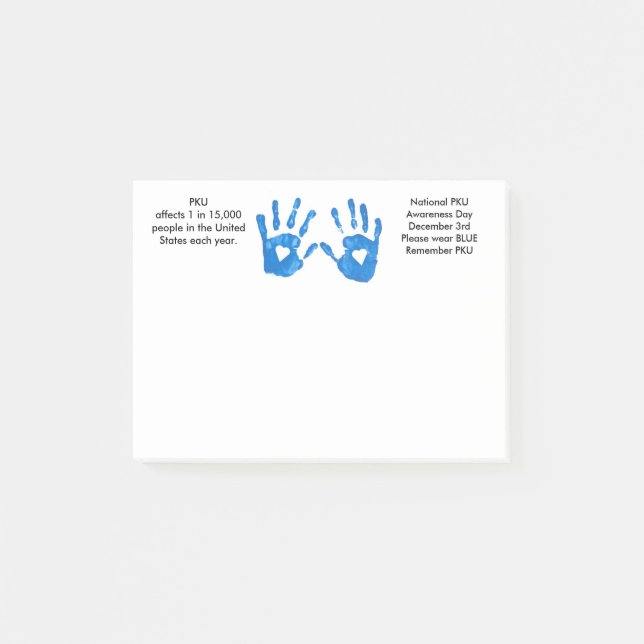 Bloco Post-it Notas de post-it da consciência de PKU (Frente)