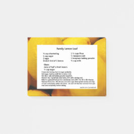 Bloco Post-it Notas de post-it da receita do naco do limão