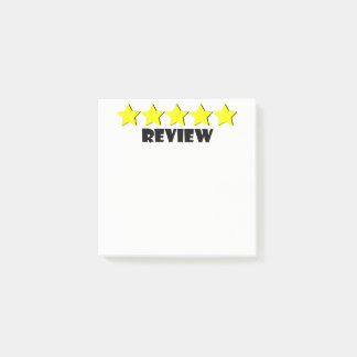 Bloco Post-it notas de post-it de cinco estrelas da revisão