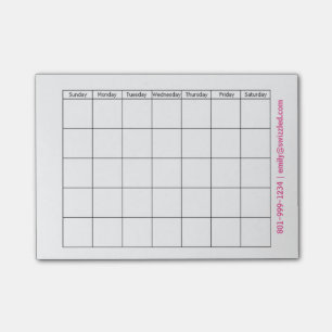 Bloco Post-it Notas de post-it do calendário