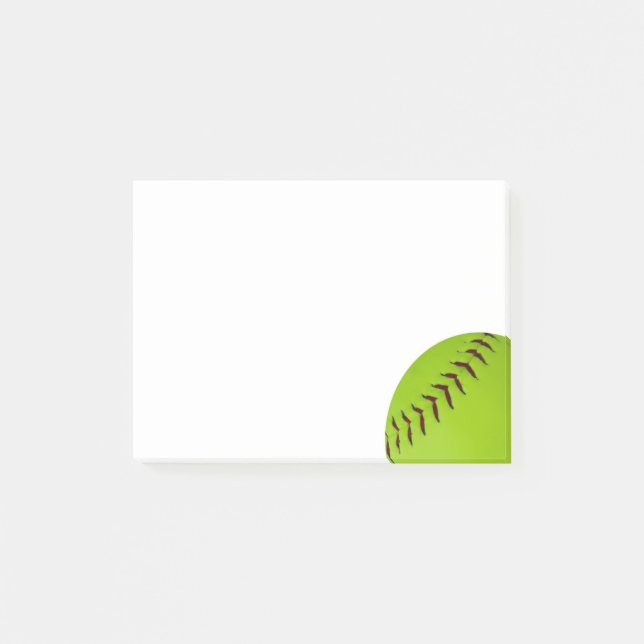Bloco Post-it notas de post-it do softball (Frente)