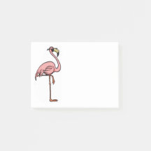 Notas de post-it legal do flamingo