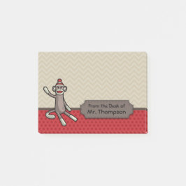 Bloco Post-it Notas de post-it personalizadas do macaco da peúga