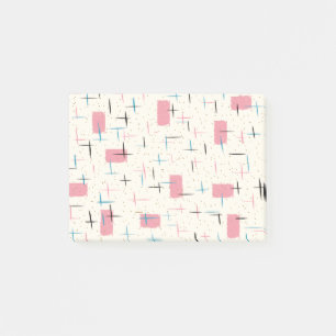Bloco Post-it Notas de Posto de Padrão de Cor-de-Rosa Retroativ