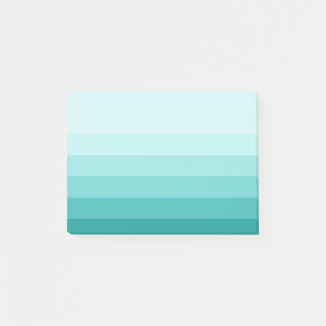 Bloco Post-it Notas de Posto de Stripes de Ombre Teal (Frente)