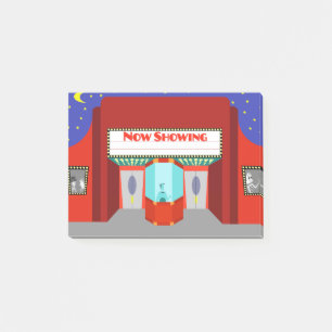 Bloco Post-it Notas de Posto do Retro Movie Theater