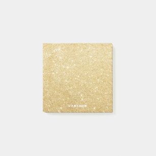 Bloco Post-it Notas de Posto Personalizadas da Glitter Dourada F