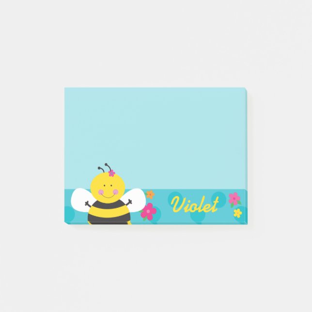 Bloco Post-it Notas de Posto Personalizadas de Abelhas Cutas (Frente)