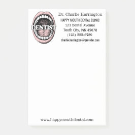 Bloco Post-it Notas de Posto personalizadas de dentista