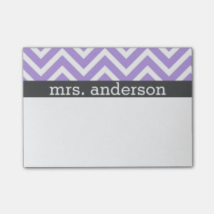 Bloco Post-it Notas de Posto Roxo Chevron - Personalizar