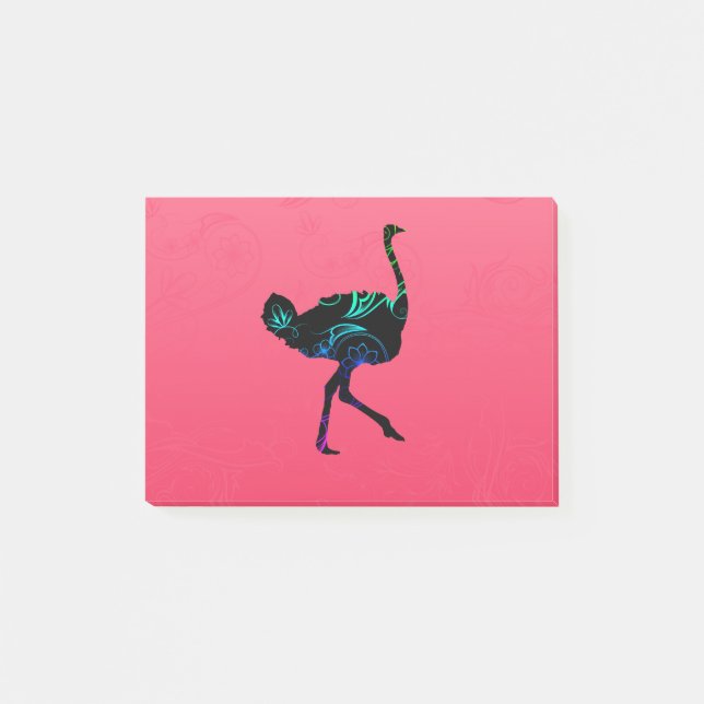 Bloco Post-it Notas do Abstrato Ostrich Post-it® (Frente)