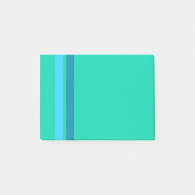 Bloco Post-it Notas do Aqua Blue Stripes Post-it® (Frente)