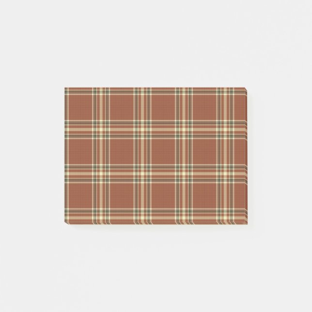 Bloco Post-it Notas do Brown Tartan Post-it® (Frente)