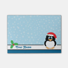 Bloco Post-it Notas do Cargo-it® do Natal do pinguim do floco de