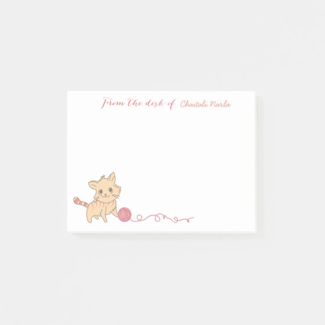 Bloco Post-it Notas do gatinho (Frente)