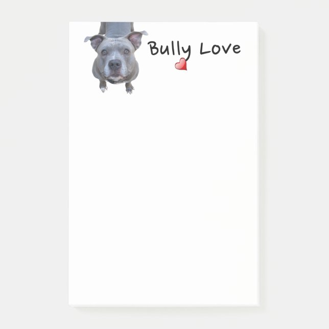 Bloco Post-it Notas do Pitbull Bully Love (Frente)