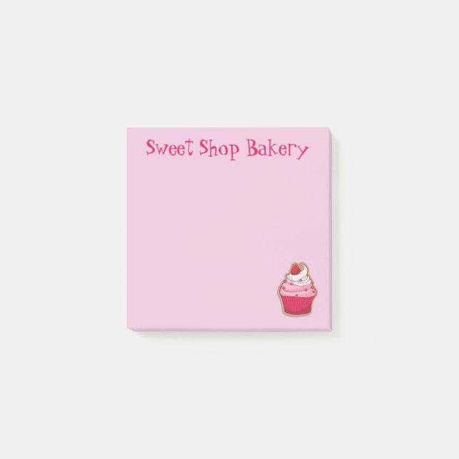 Bloco Post-it Notas do Post-it® do deserto do Cupcake rosa (Frente)
