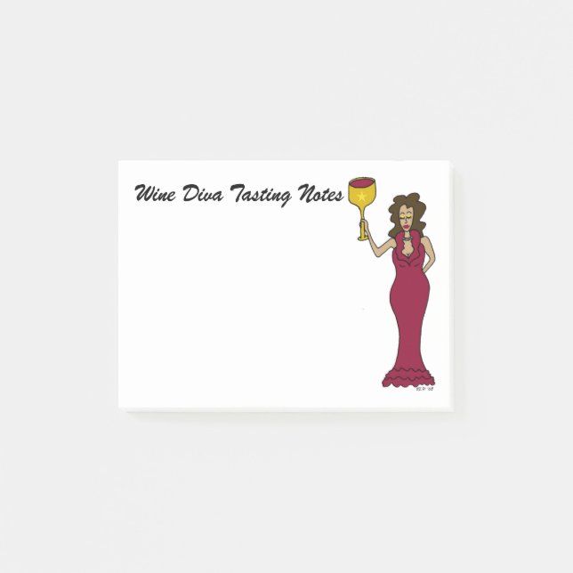 Bloco Post-it Notas do provando da diva do vinho (Frente)