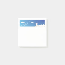 Notas do Sky Bunny Sticky com Texto Personalizável