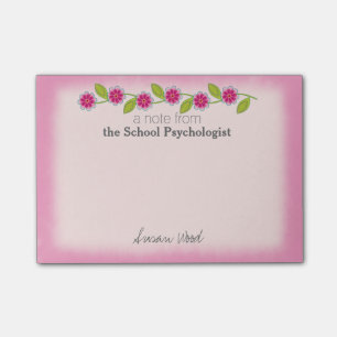 Bloco Post-it Notas florais cor-de-rosa feitas sob encomenda do