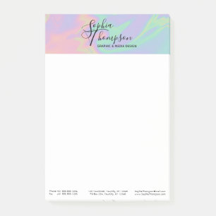 Bloco Post-it Notas Holográficas Modernas do Rainbow Pastel Pos