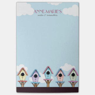 Bloco Post-it Notas & lembretes coloridos dos Birdhouses