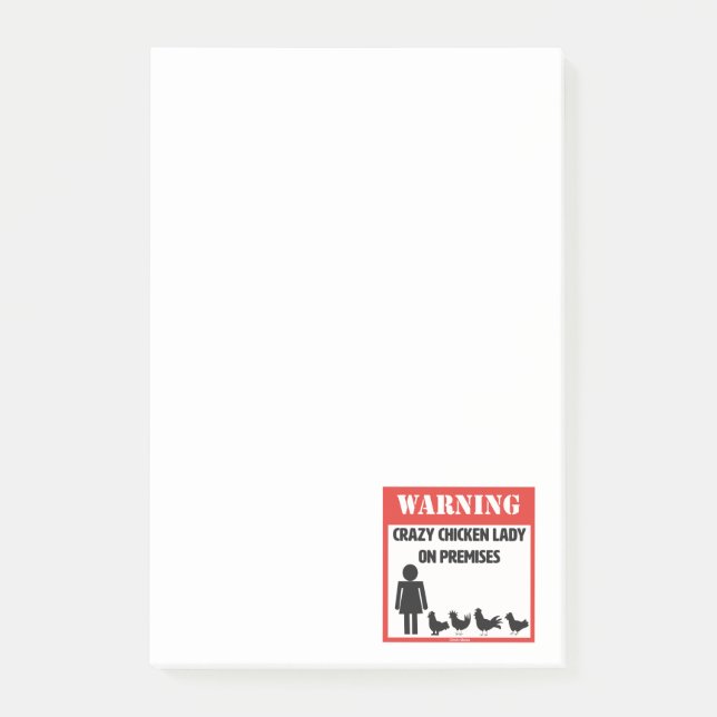 Bloco Post-it Notas loucas da senhora post-it da galinha (Frente)