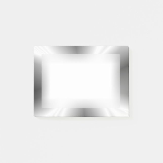 Bloco Post-it Notas metálicas de prata do Cargo-it® do falso (Frente)