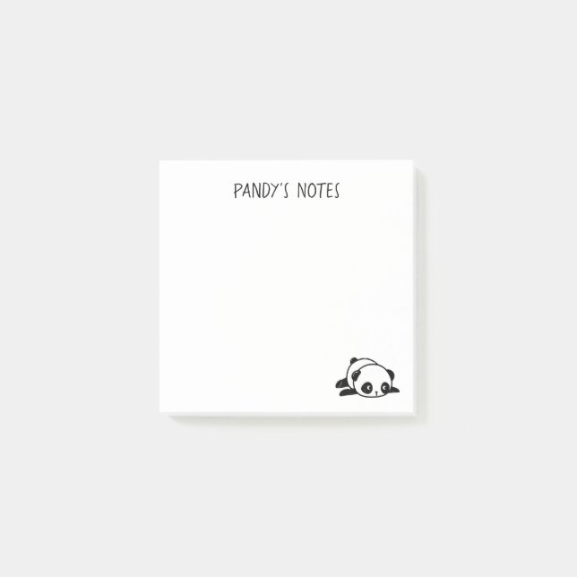 Bloco Post-it Notas Panda Bear preguiçoso 3" x 3" Pós-it® (Frente)