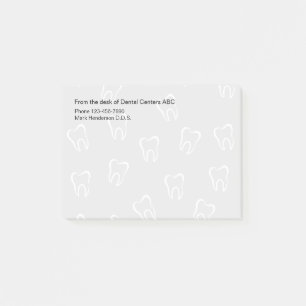 Bloco Post-it Notas pegajosas do teste padrão dental do dente d