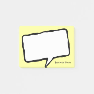 Bloco Post-it Notas personalizadas da bolha de fala amarela Pós-
