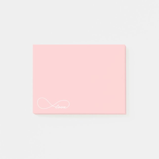 Bloco Post-it Notas Pink Love Infinity PostIt (Frente)