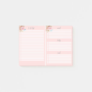 Bloco Post-it Notas Pink To Do Floral Lista Pós-it®
