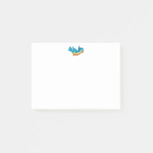 Bloco Post-it Notas Postadas do Pássaro Vintage