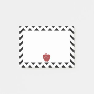 Bloco Post-it Notas pretas vermelhas do Cargo-it® do professor