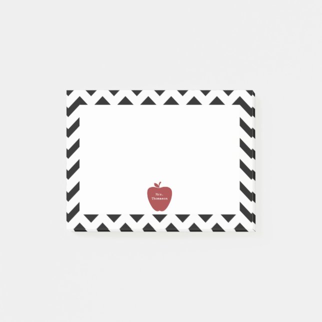 Bloco Post-it Notas pretas vermelhas do Cargo-it® do professor (Frente)