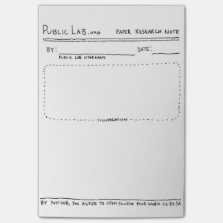 Bloco Post-it Notas públicas da pesquisa do papel do laboratório