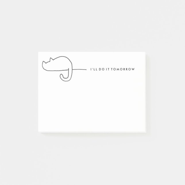 Bloco Post-it Notepad do Procrastinador do Cat Loaf Sketch (Frente)