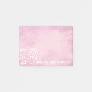 Bloco Post-it Novo Favor De Casamento Obrigado Chalkboard Pink S