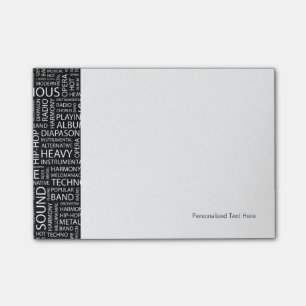Bloco Post-it Nuvem da palavra do teste padrão da MÚSICA